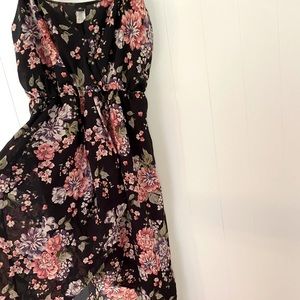 Libian Floral Hi-Low Cut Spaghetti Strap Dress 3X